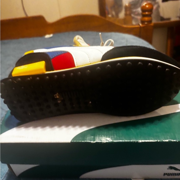 Puma Red, Blue, and Yellow Sneakers. Big kids size 7 fits women’s 8.5 or 9. - Picture 4 of 5